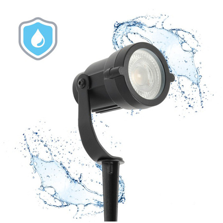 Venkovní zahradní reflektor s pohonem 1x GU10 IP65 černý Uno Kobi
