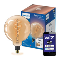 LED žárovka E27 G200 6W = 25W Filament Amber SMART WiFi Philips WiZ