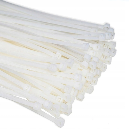 Silná stahovací páska 4.6x300mm bílá 100 kusů ECOLIGHT