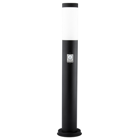 Venkovní zahradní lampa E27 BLACK POST 65cm s pohybovým a soumrakovým senzorem