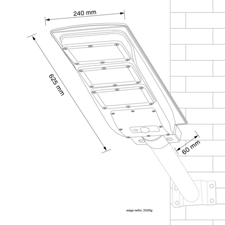 Reflektor LED 200-1000lm 6000K IP65 10W Solar Black se senzorem pohybu a soumraku + dálkové ovládání STREET-9 GOLDLUX (Polux)