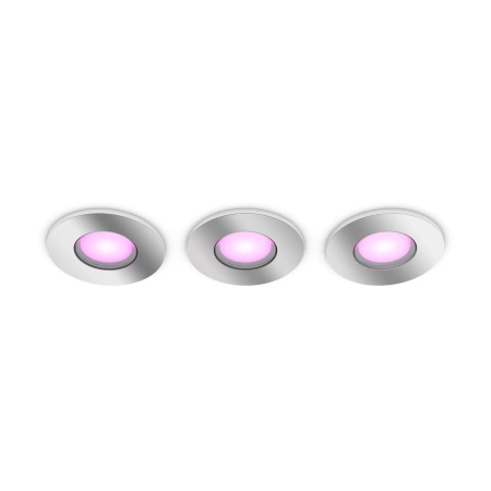 LED Xamento 3x 4,2W IP44 CCT RGB Round PHILIPS HUE Bluetooth zapuštěné koupelnové svítidlo