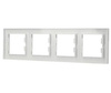 4násobný horizontální rám pro čtyřnásobnou bílou zásuvku Asphora