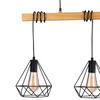 VIGO závěsné stropní svítidlo 3x E27 převislé dřevo černé GOLDLUX (Polux)