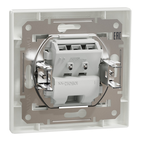 Kabelová vývodka. zapuštěná. bílá s rámem SCHNEIDER ASFORA
