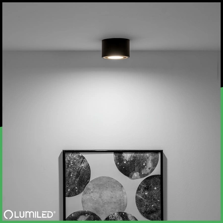 Povrchová montáž HALOGEN Bodové pohyblivé svítidlo AMAT-S INSERT Kulaté černo-zlaté 52mm LUMILED