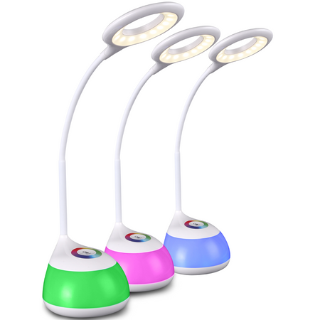 LED noční stolní lampa GALACTIC bílá + RGB 5W vestavěná baterie GOLDLUX