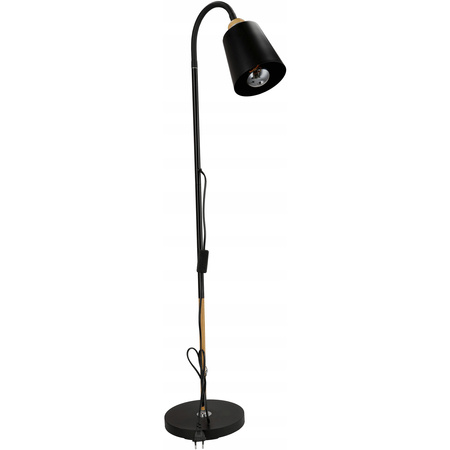 LED E27 Stojací lampa 150cm LOFT s vypínačem černá