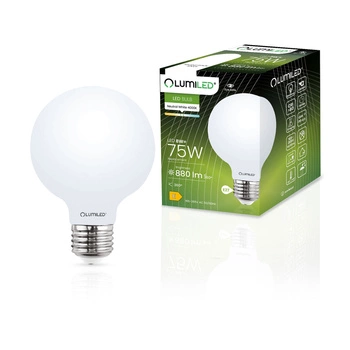 Žárovka LED E27, G95 8W = 75W 4000K Neutrální bílá Globe Mléčná Filament LUMILED