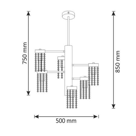 Stropní závěsné svítidlo 6x E27 Gold Gea Sanico Goldlux