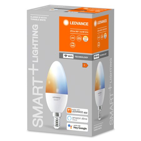 E14 B35 LED žárovka 5W 470lm CCT LEDVANCE SMART+ WiFi Stmívatelné