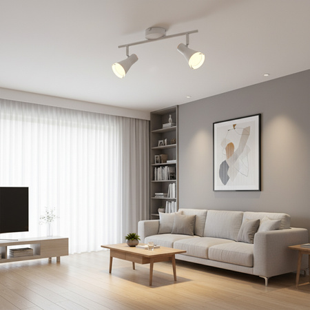 Nastavitelné stropní/nástěnné svítidlo 8.4W LED BERG 2 bílé 3000K GOLDLUX (Polux)