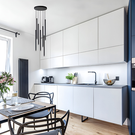 PIERO 7xG9 Stropní závěsné svítidlo nastavitelné černé kulaté MASTERLED