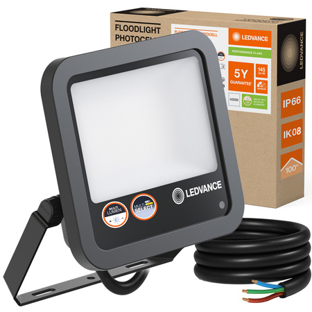 LED reflektor 69W 10000lm 4000K IP66 černý se soumrakovým senzorem LEDVANCE Reflektor