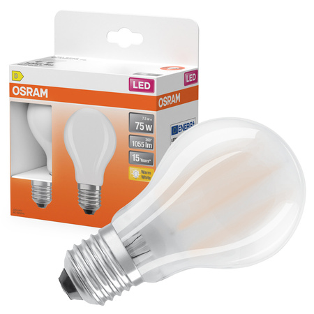 2x LED žárovka A60 E27 7,5W = 75W 1055lm 2700K teplá bílá 300° Retrofit Filament CLASSIC Osram