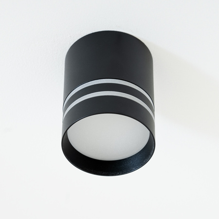 Nástěnná povrchová montáž HALOGENOVÝ Spot Tuba ARISA GU10 LUMILED Kulatý Černý 80 mm