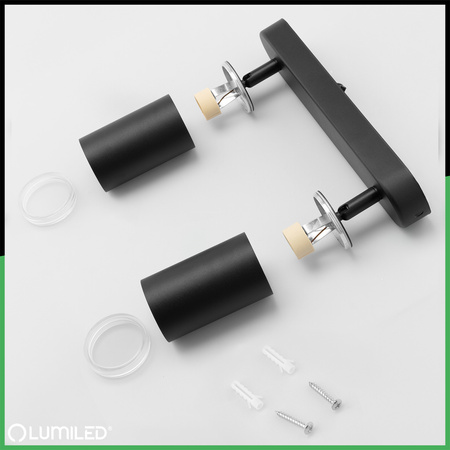 LED bodové reflektorové stropní svítidlo 2x GU10 IP44 ADERO Black Lumiled