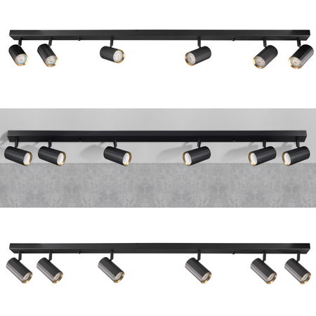 Nástěnné a stropní bodové svítidlo 6x GU10 Black Gold NICEA Sanico Goldlux