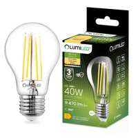 LED žárovka E27 A60 4W = 40W 470lm 3000K Warm 360° Filament LUMILED