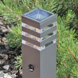 Venkovní zahradní lampa TEKSAS 44 E27 IP44 senzorová tyč grafitová GOLDLUX (Polux)