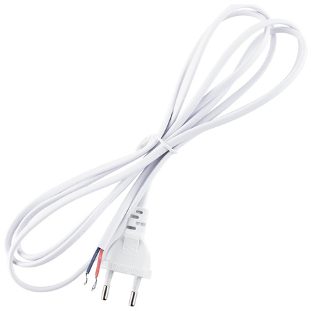 Připojovací kabel se zástrčkou 2m, 2x0.5 Bílá LUMILED