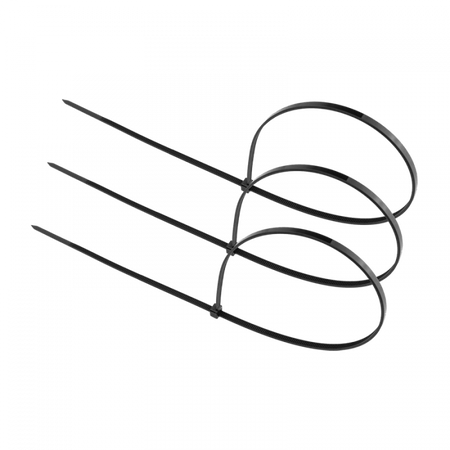 Kabelové stahovací pásky 3,6x400 mm černé UV TRACKS Zipové stahovací pásky OK-36400B .MORE 100 ks.