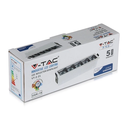 LED Spot 20W 5700K Fixed SMD SAMSUNG CHIP Obdélníkové svítidlo VT-2-21 V-TAC