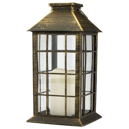 LED solární zahradní lampa. závěsná patina lucerna. 27 cm