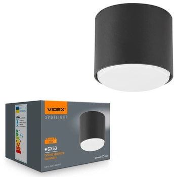 Povrchové svítidlo SPOT 1x GX53 Black Videx
