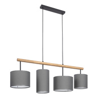 DEVA Stropní závěsný lustr Graphite Wood Modern 4xE27 4458 TK Lighting