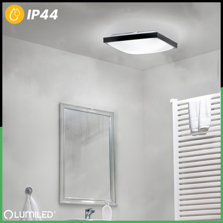 LED stropní plafon 2x E27 DUALIO Square IP44 30cm LUMILED