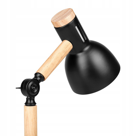 Stolní stolní lampa Nastavitelná E27 Školní noční spínač Zapnout/Vypnout Černá hnědá Woody Masterled