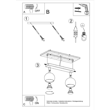OCULARE stropní svítidlo 2xGU10 Reflektor Halogenové svítidlo Pohyblivé 30cm Bílé SOLLUX