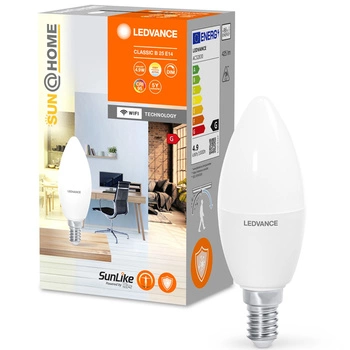 E14 B35 LED žárovka 4.9W = 25W 425lm CCT 200° CRI95 LEDVANCE SMART+ WIFI Stmívatelné SUNATHOME CLASSIC