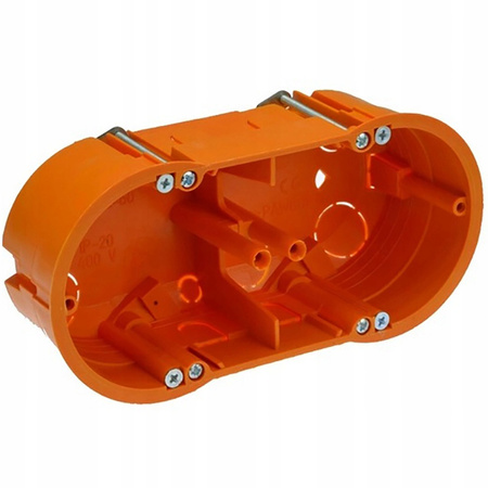 Hluboká elektroinstalační krabice pro sádrokartonové desky 2x60 se šrouby PAWBOL