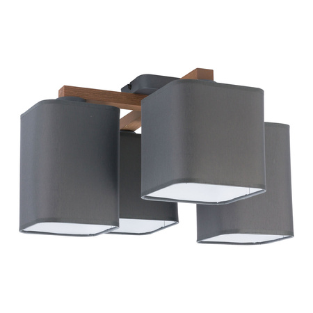 TORA GRAY Lustr grafitový dřevěný skandinávský 4xE27 4166 TK Lighting stropní svítidlo