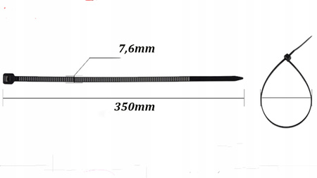 Silná stahovací páska 7.6x350mm bílá 100 kusů ECOLIGHT