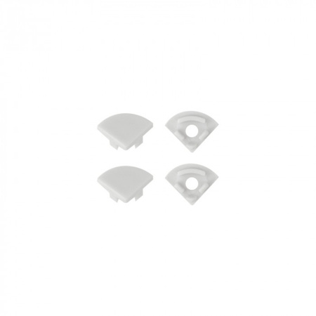 LED rohový hliníkový profil eloxovaný 2m s matným difuzorem pro LED pásky + koncové krytky RW řady Ecolight