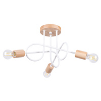 Stropní svítidlo Lustr Spider Pendant 3x E27 Přírodní dřevo White Ember Peach Puff SL.1474 Sollux