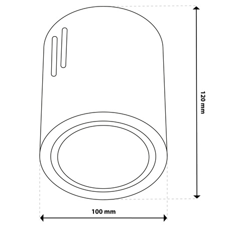 Povrchové svítidlo E27, TUBA SPOT Stálá Kulatá Černá APUS 10 LUMILED