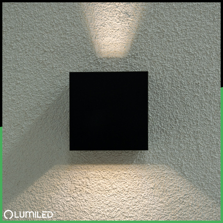 Zahradní nástěnná lampa G9, nastavitelné nahoru a dolů Černá PYXIS LUMILED