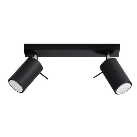 Svítidlo pro povrchovou montáž RING 2 2xGU10 Reflektor halogenový pohyblivý minimalistický černý SOLLUX