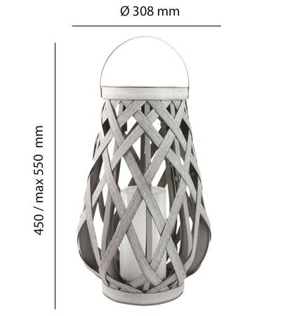 Zahradní lampa LED solární lucerna Závěsná lucerna 45cm IP44 šedá