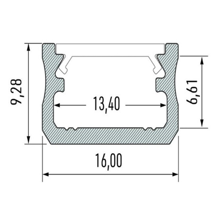 Profil LUMINES typ A stříbrný eloxovaný pro LED pásky 2M