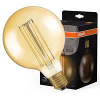 Dekorativní LED žárovka E27 G125 5.8W = 40W 470lm 2200K Teplá bílá 320° vlákno stmívatelné OSRAM Vintage 1906