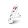 Prodlužovací kabel Zástrčka 3 x uzemněná zásuvka Power Strip On/Off Switch 3m White Linea Kobi