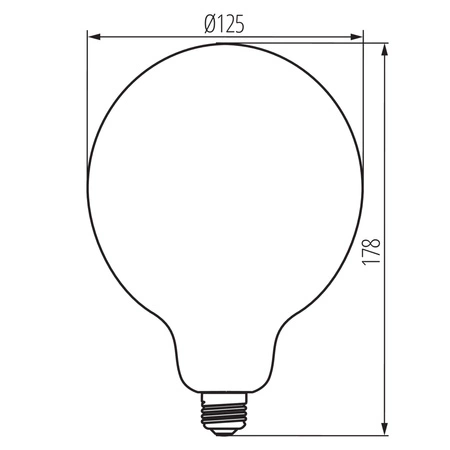 LED žárovka E27 Edison G125 4W 250lm 1800K teplá bílá Amber XLED Filament Kanlux