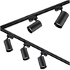 Osvětlovací lišta 3m + 5x reflektor lištový, GU10 Černá SAGI + Spojka L LUMILED