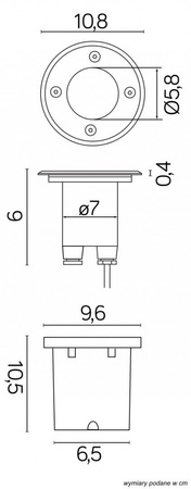 Zemní svítidlo Leda ST 5024 Kulaté 1W 86lm 3000K IP67 Su-Ma