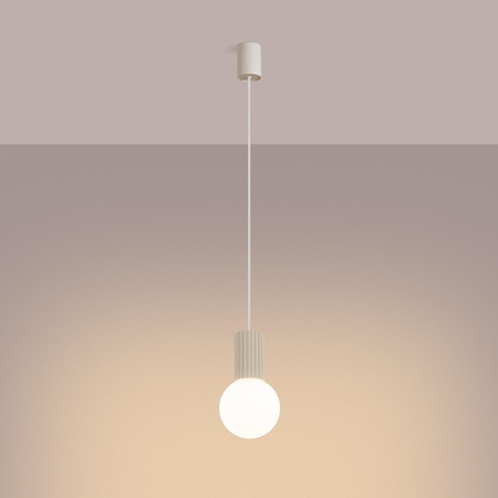 Závěsné svítidlo Závěsná lampa G9 kulatá béžová Moderní matná lampa Halo Sollux